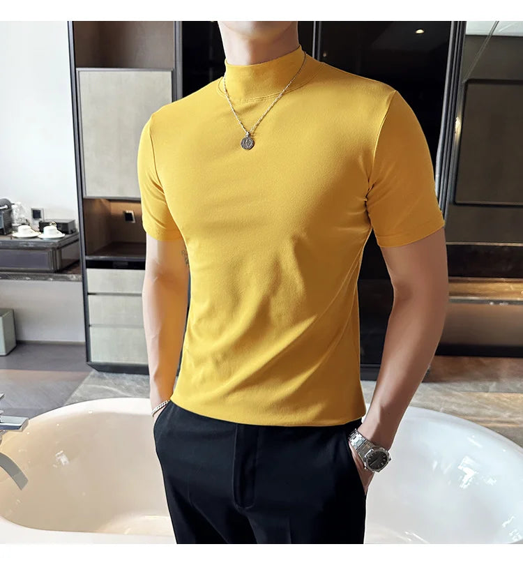 Men Korean Slim Fit Turtleneck Tee