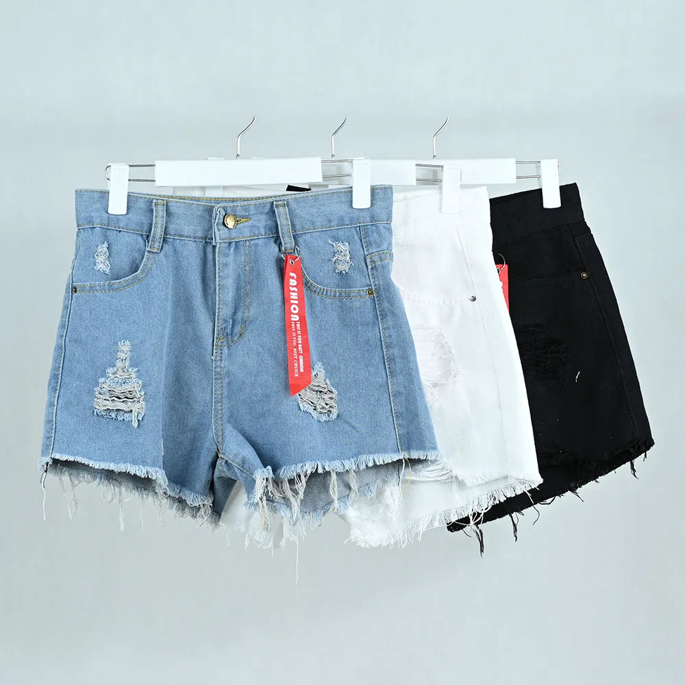 Women’s Ripped High Waist Tassel Jorts