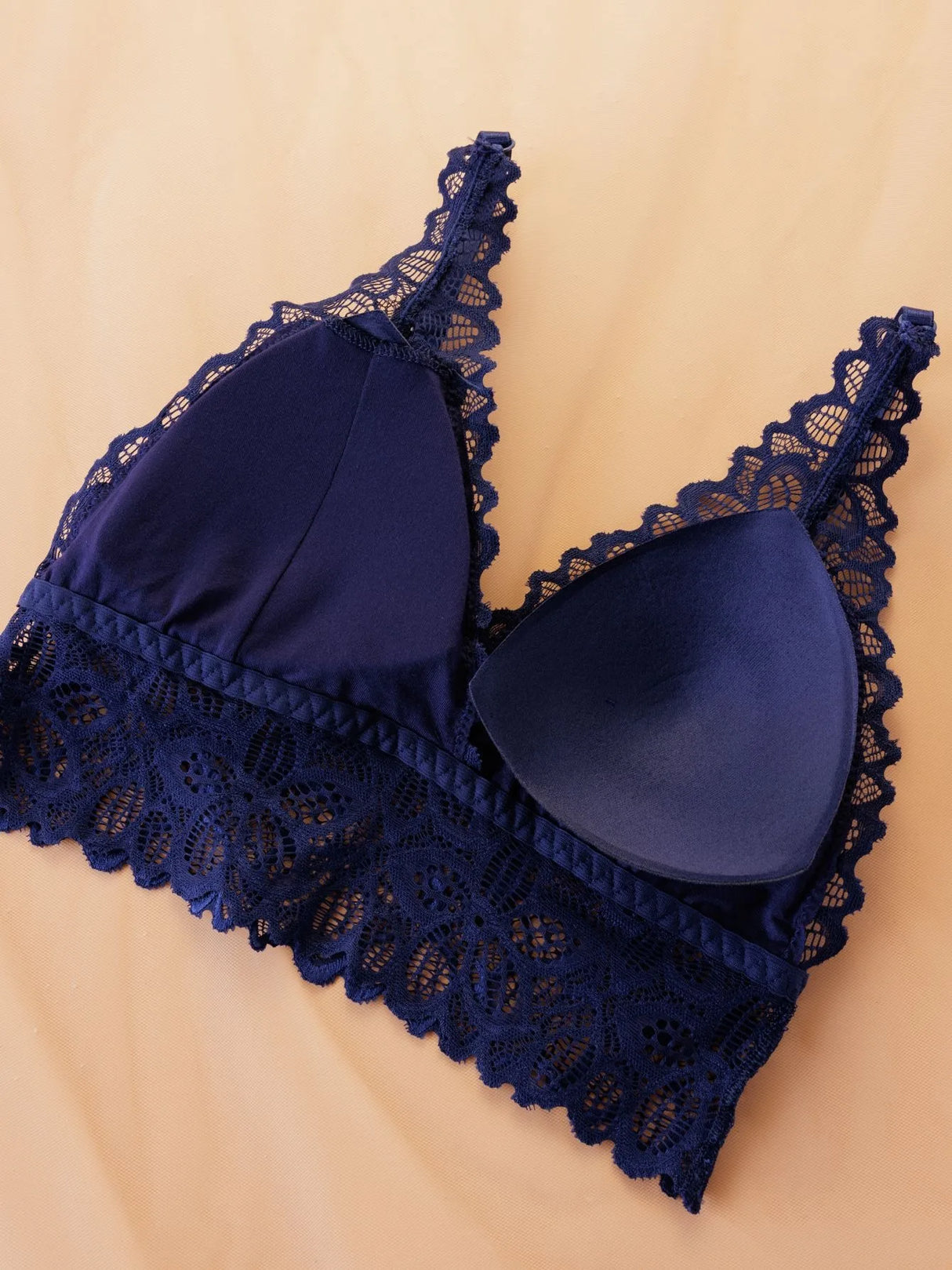 Women Contrast Lace Bra Set
