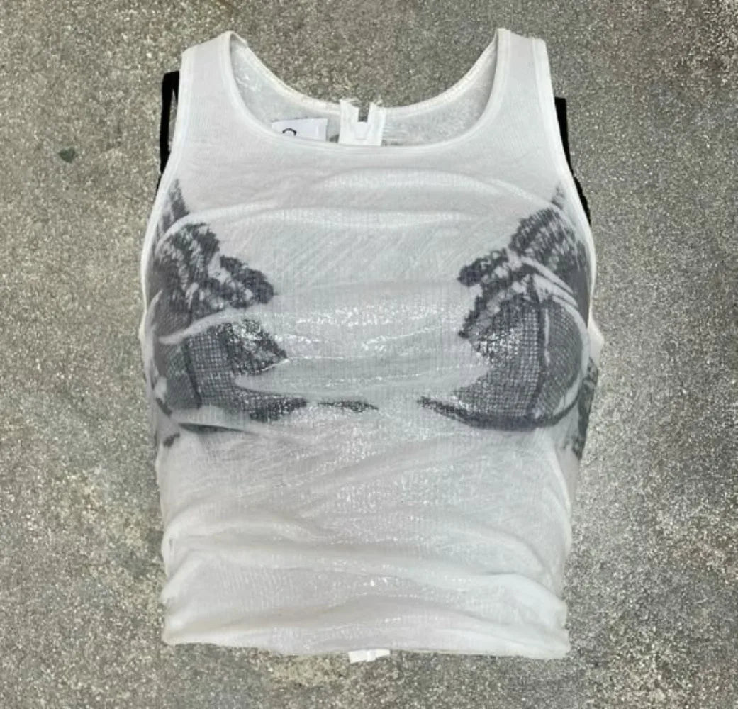 White Knitted Sleeveless Vest Top