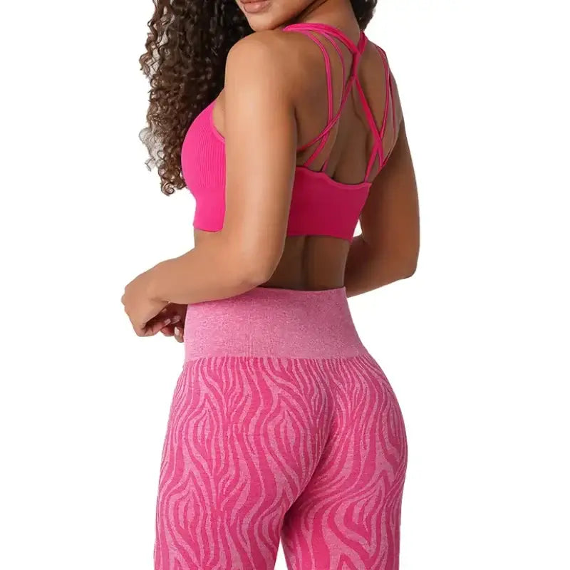 Women Ribbed Galaxy Seamless Sports Bra