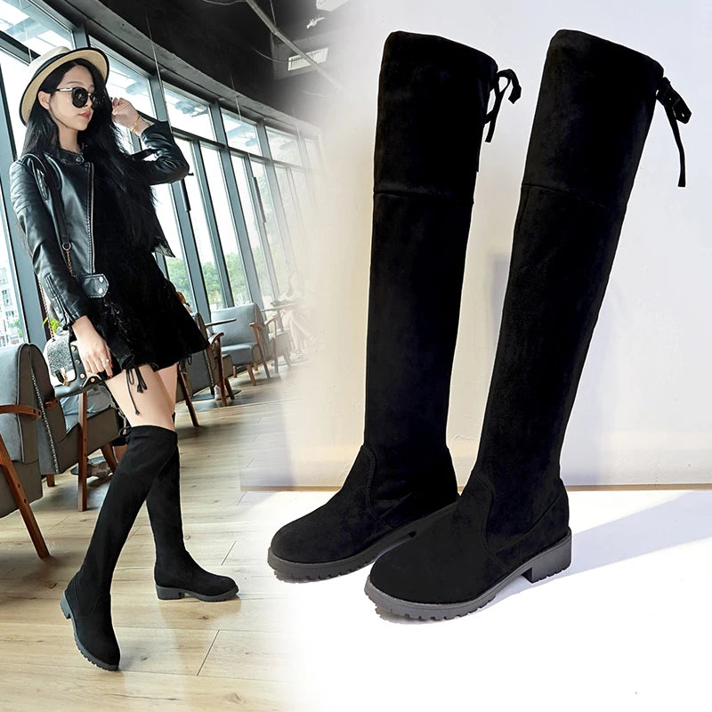 Women’s Suede Over-the-Knee Sexy High Heel Boots