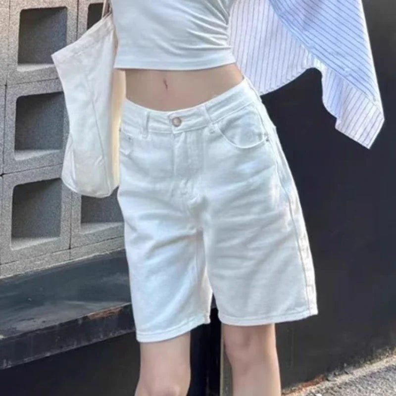 High Waist Women’s Denim Shorts for Spring/Summer