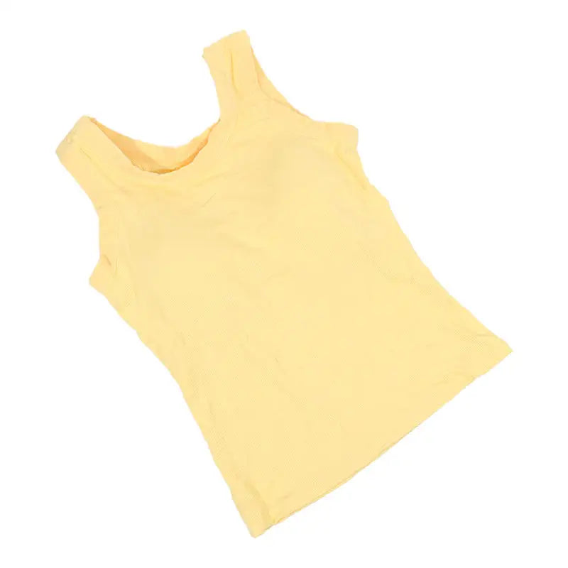 SlimCotz™ Padded Cotton Spaghetti Camisole in yellow, breathable summer slim fit for women.