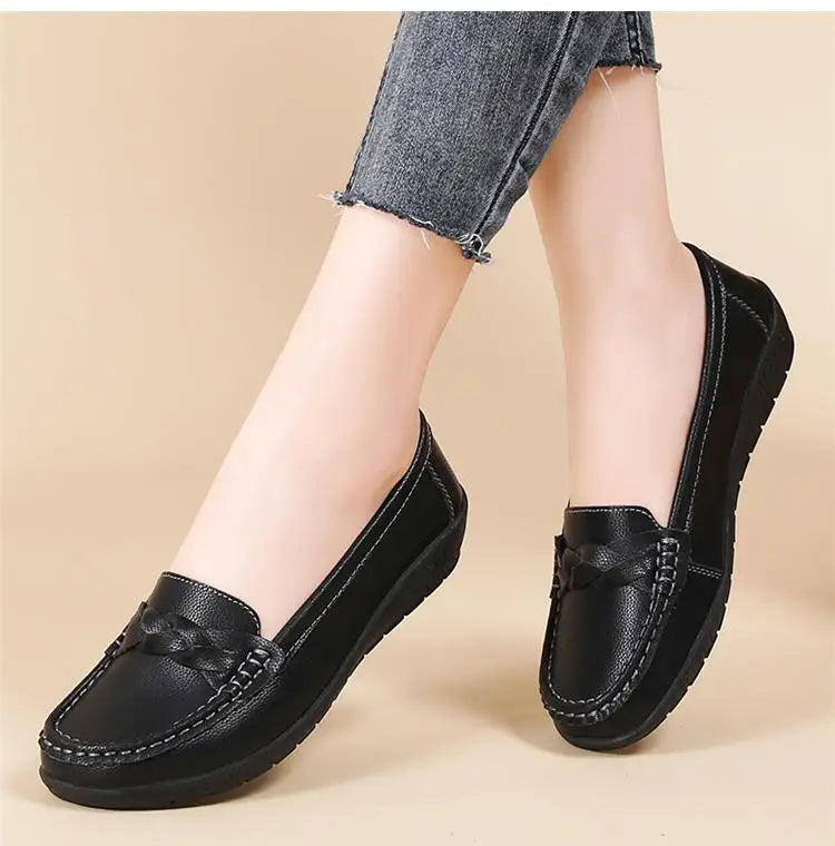 Women Leather Nurse Flats