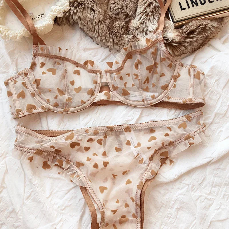 Women Mesh Bikini Lingerie Set