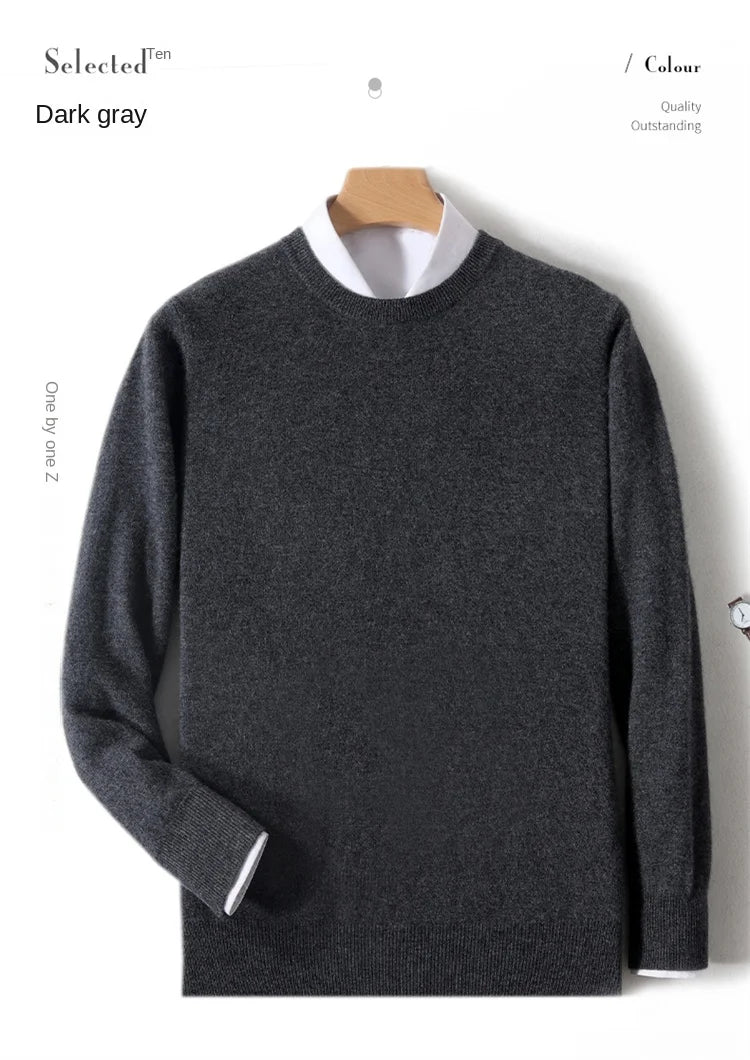 Men's Merino Wool Round Neck Sweater