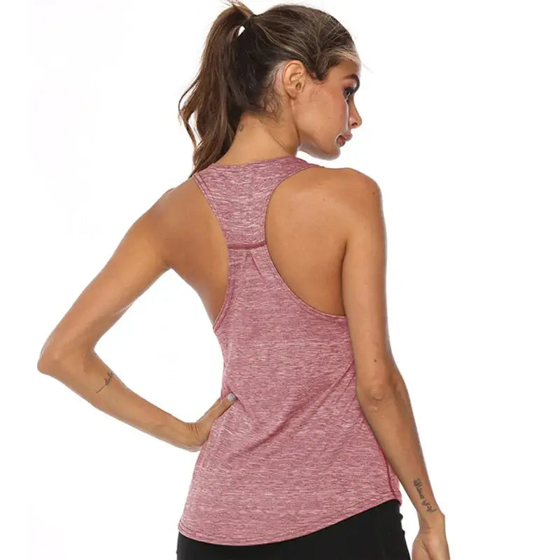 Women Sleeveless Yoga Tank Top Quick Dry Workout Shirt