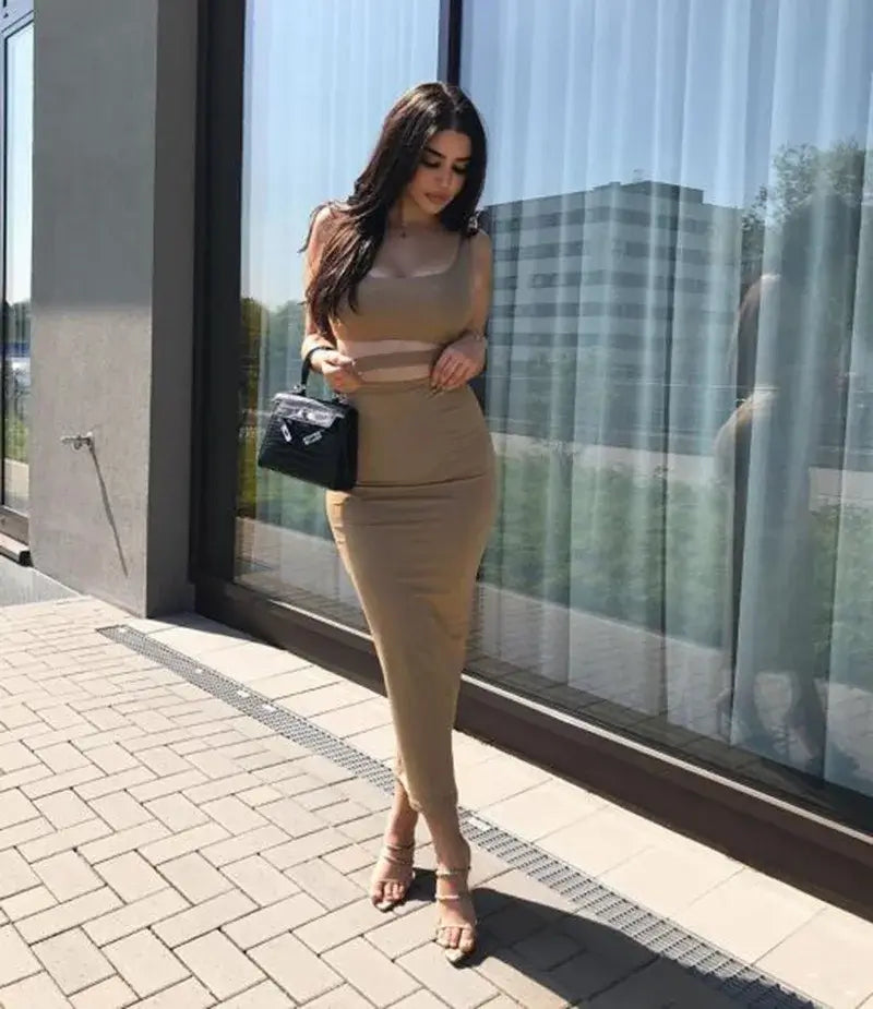 Chic Party Night Dress – Two Piece Set for Women