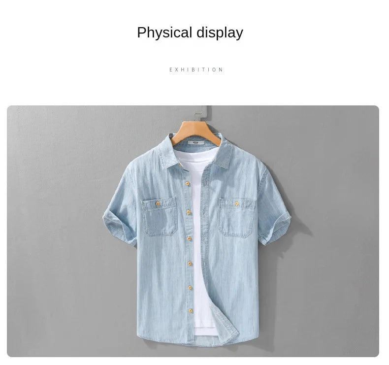 Men Denim Short Sleeve Shirt