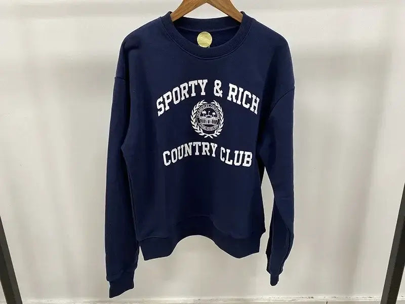 Women Letter Print Sweatshirt Vintage O-Neck Pullover