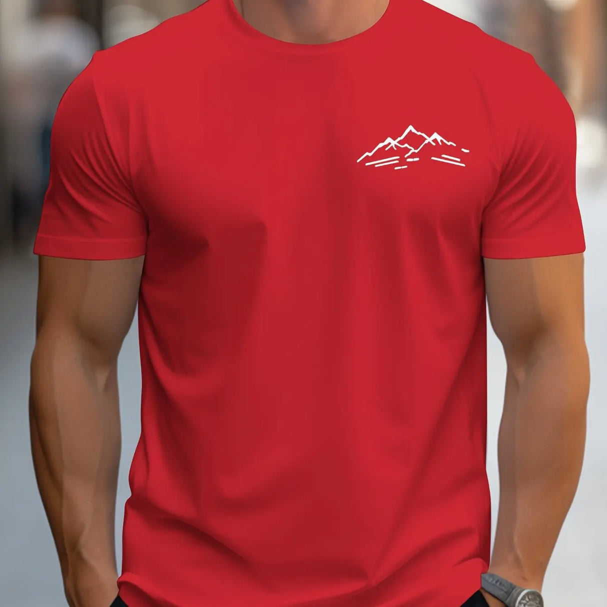 Men Mountain Print Tee