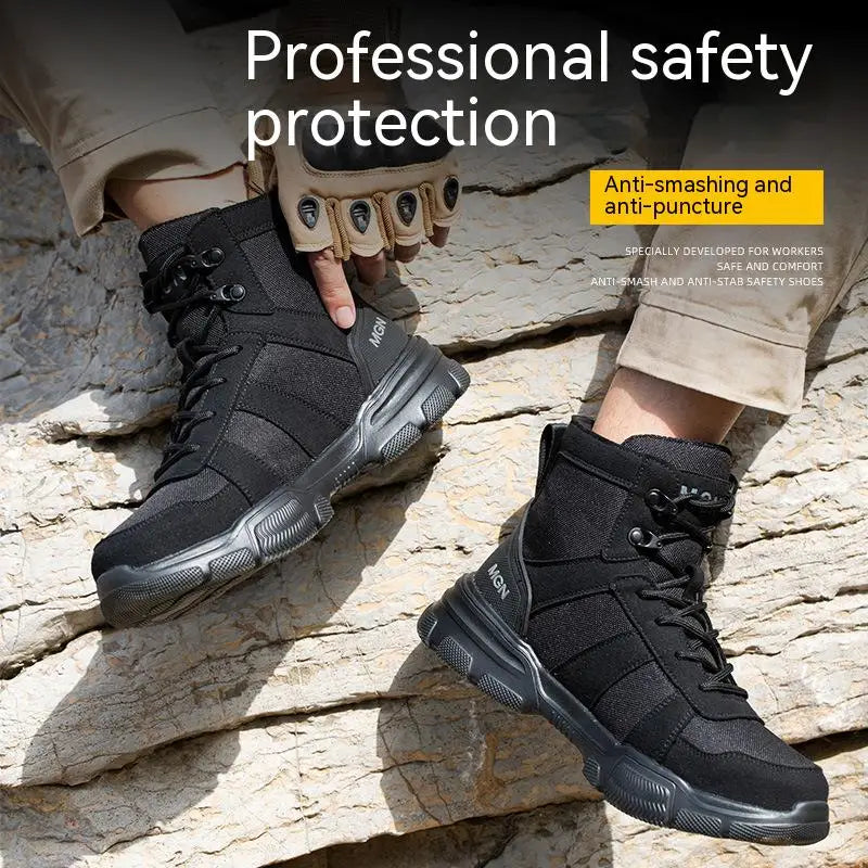 Women Safety Shoes Rotating Button Work Sneakers