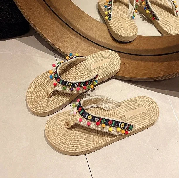 Women’s Low Heel Beach Sandals Non-Slip Slides