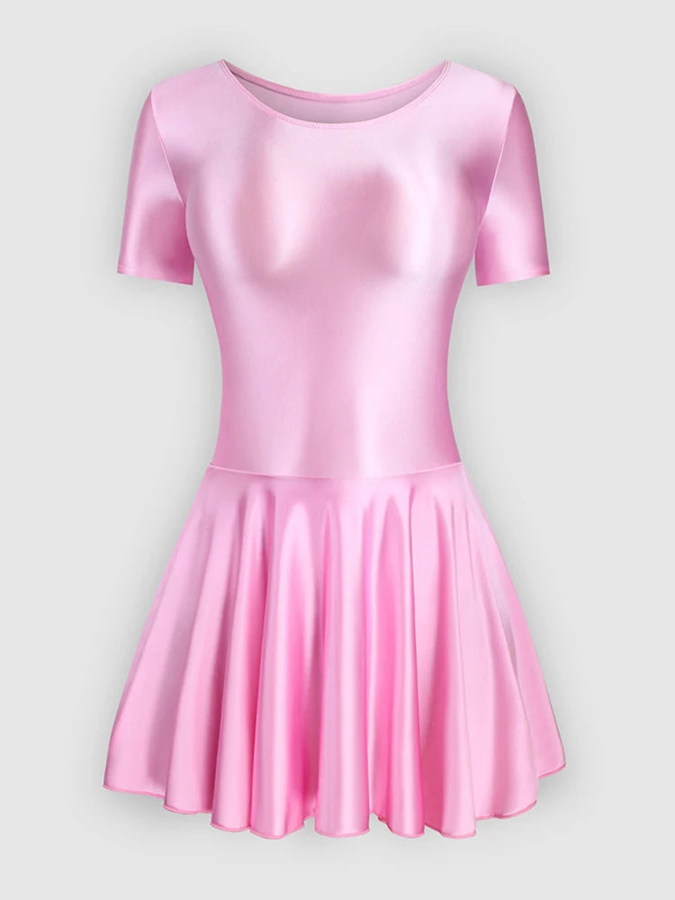 Women Satin Sports Ballet Skirt