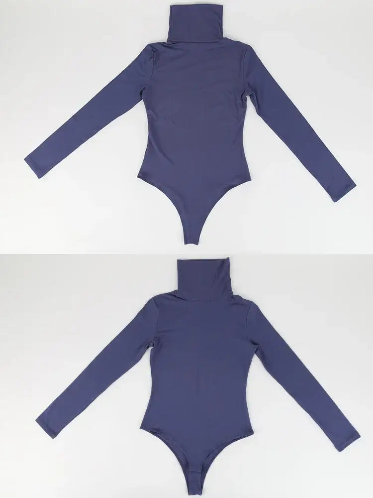 Women High Neck Long Sleeve Bodysuit