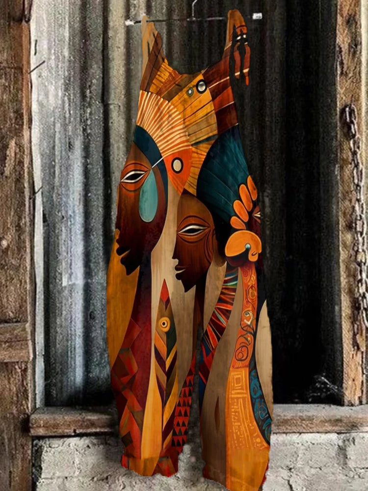 Women Abstract Print One-Piece Shorts