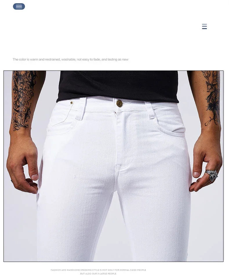 Men White Slim Jeans