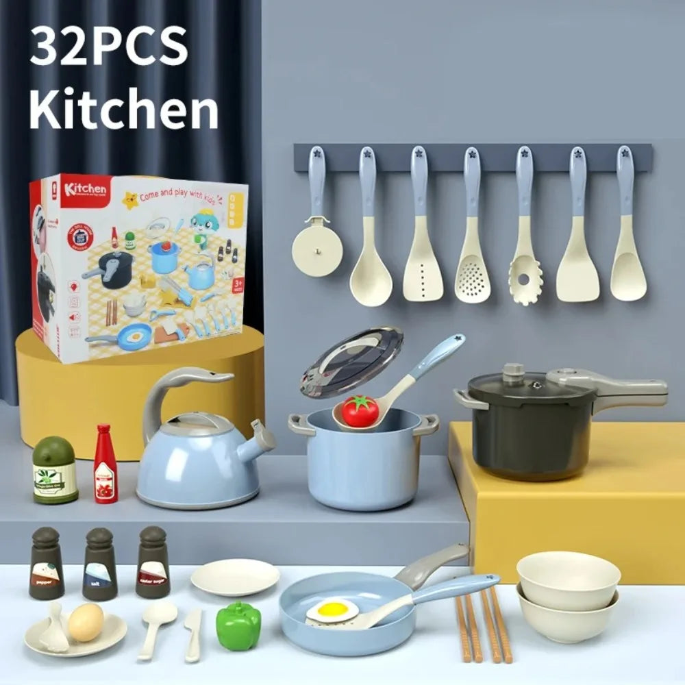 Kids Pretend Play Kitchen Cooking Set
