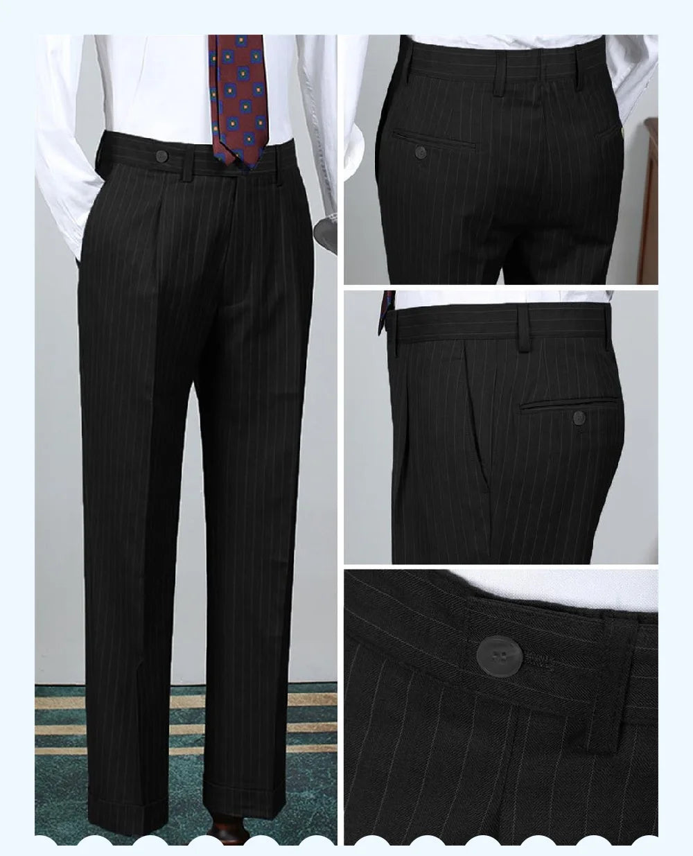Men Striped 2-Piece Suit