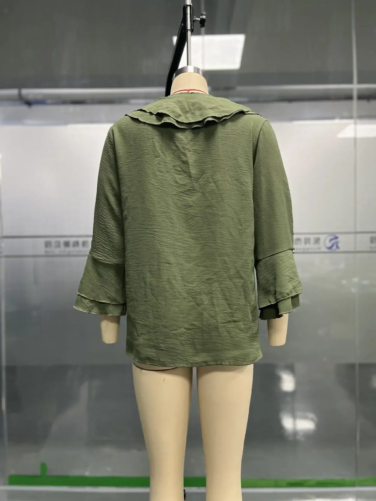 Women Ruffle Button Knit Cardigan