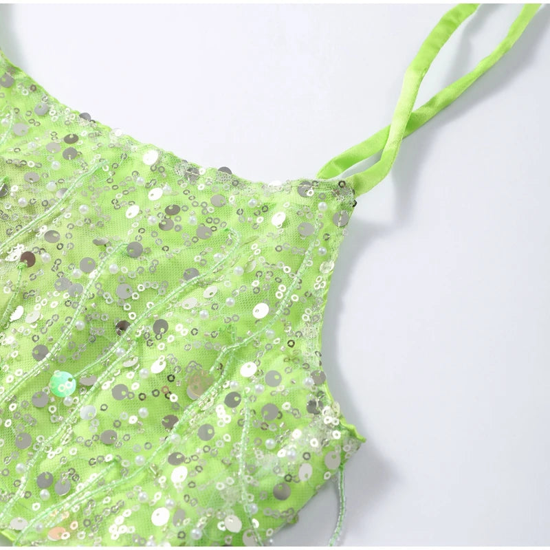 Women Sequin Tassel Party Skirt