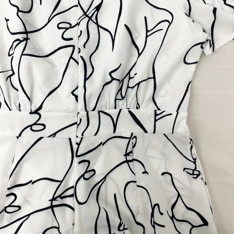 Women Art Print Wide Leg Jumpsuit