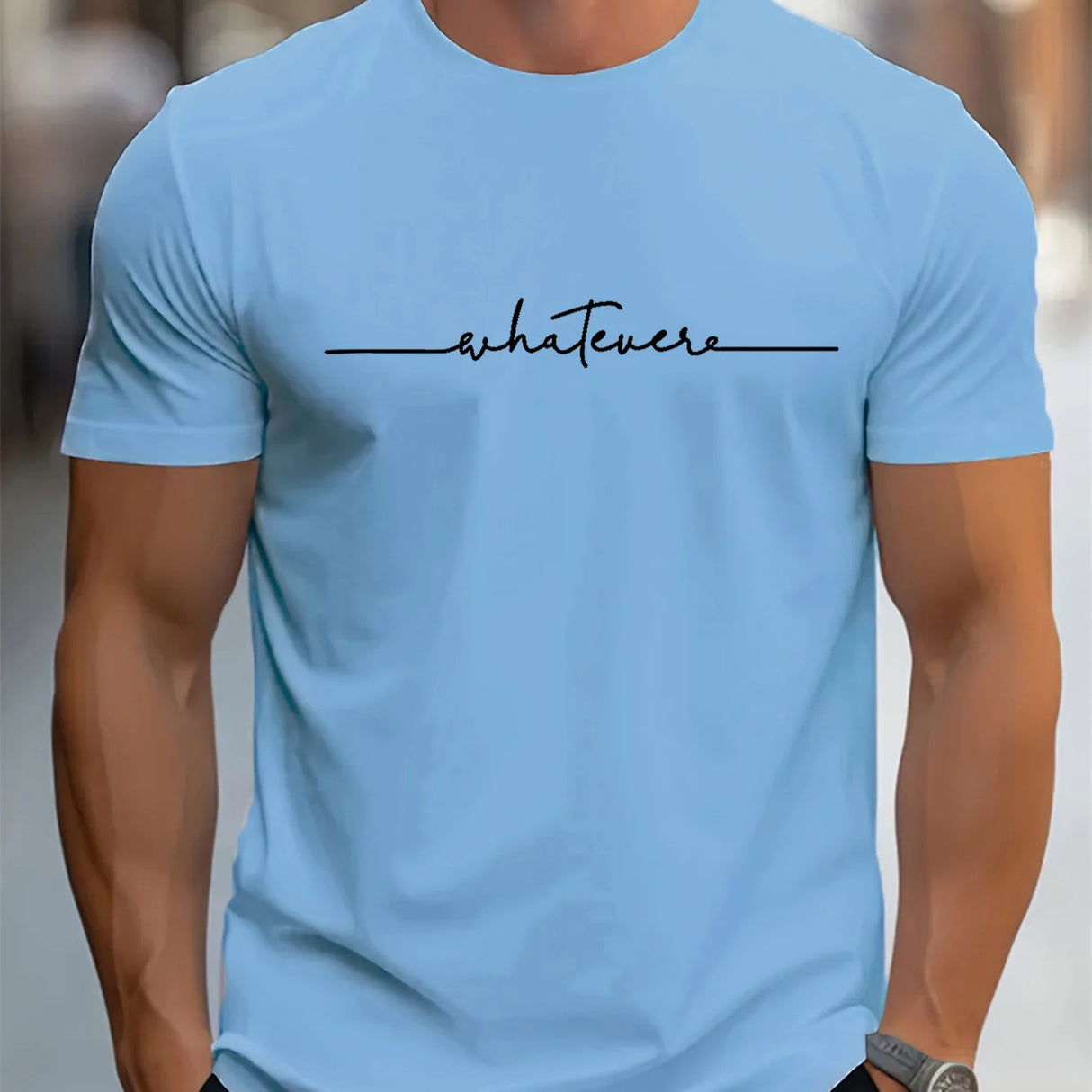 Men Letter Print Cotton Tee