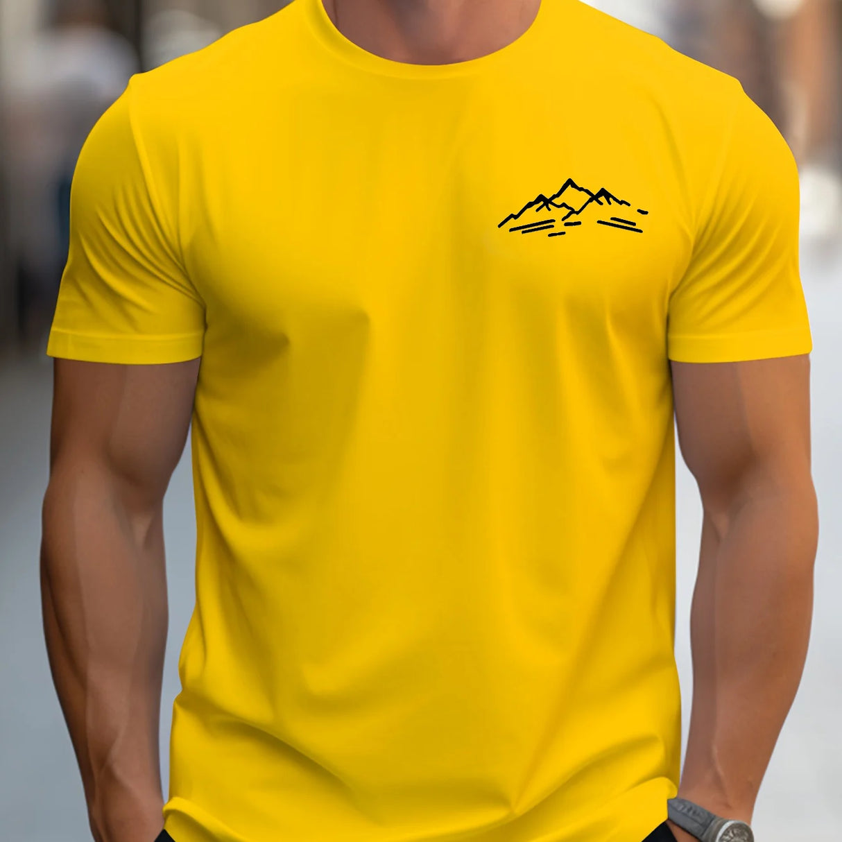 Men Mountain Print Tee