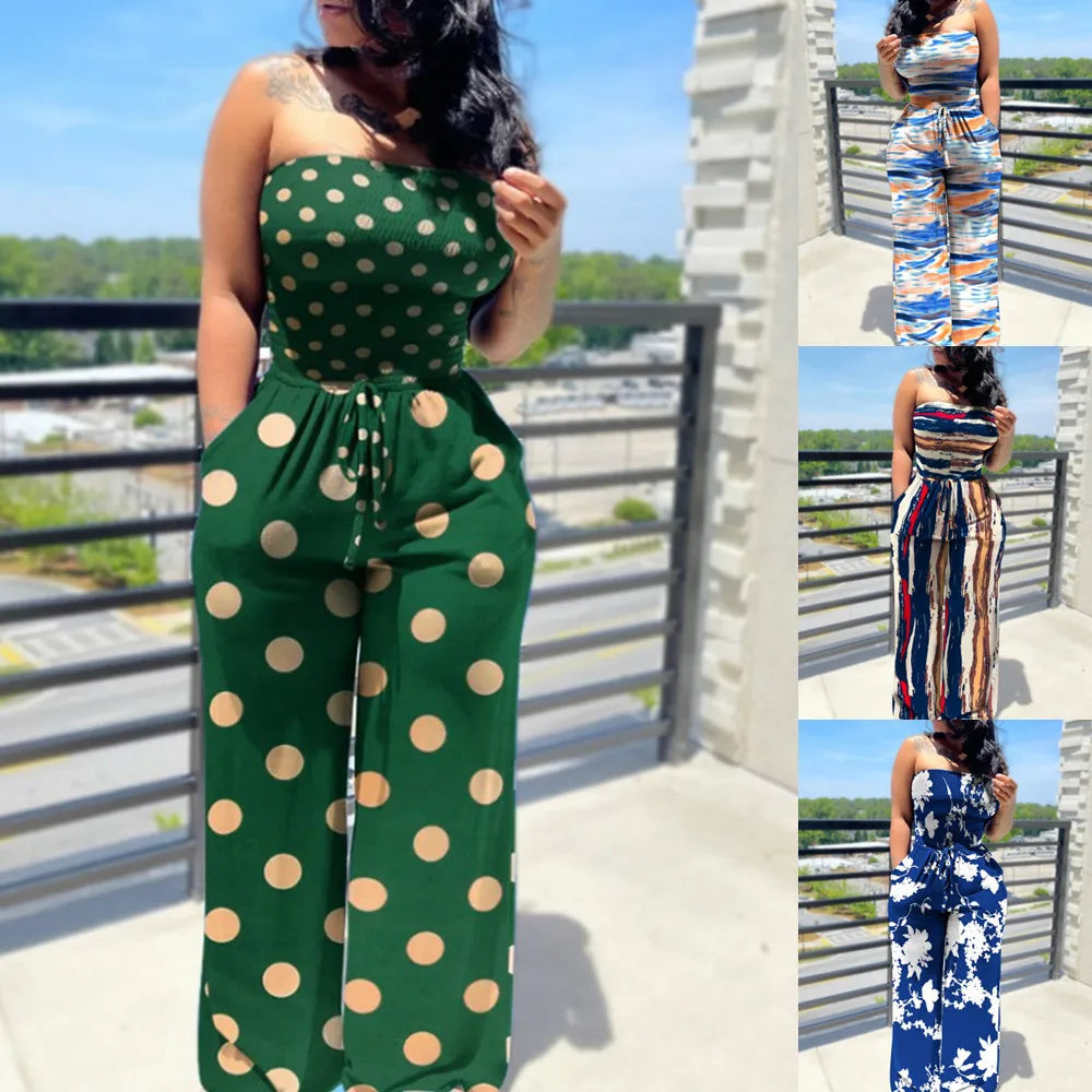 DotBella™ – Polka Dot Off Shoulder Jumpsuit (Playful, Retro & Summer-Ready)