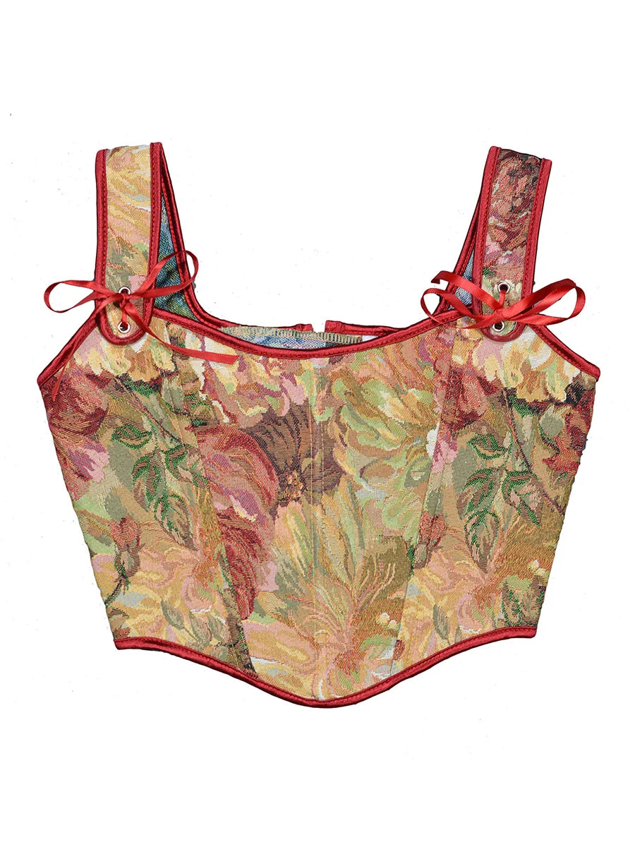 Women Floral Corset Tank Top