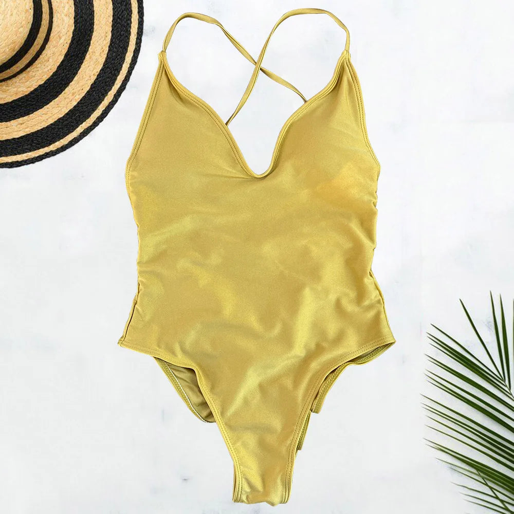 Women Solid Plus Size Swimsuit