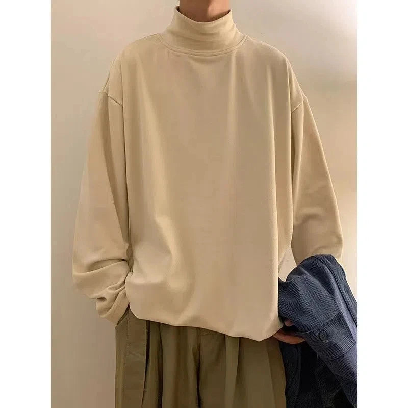 Men Velvet Slim Fit Turtleneck