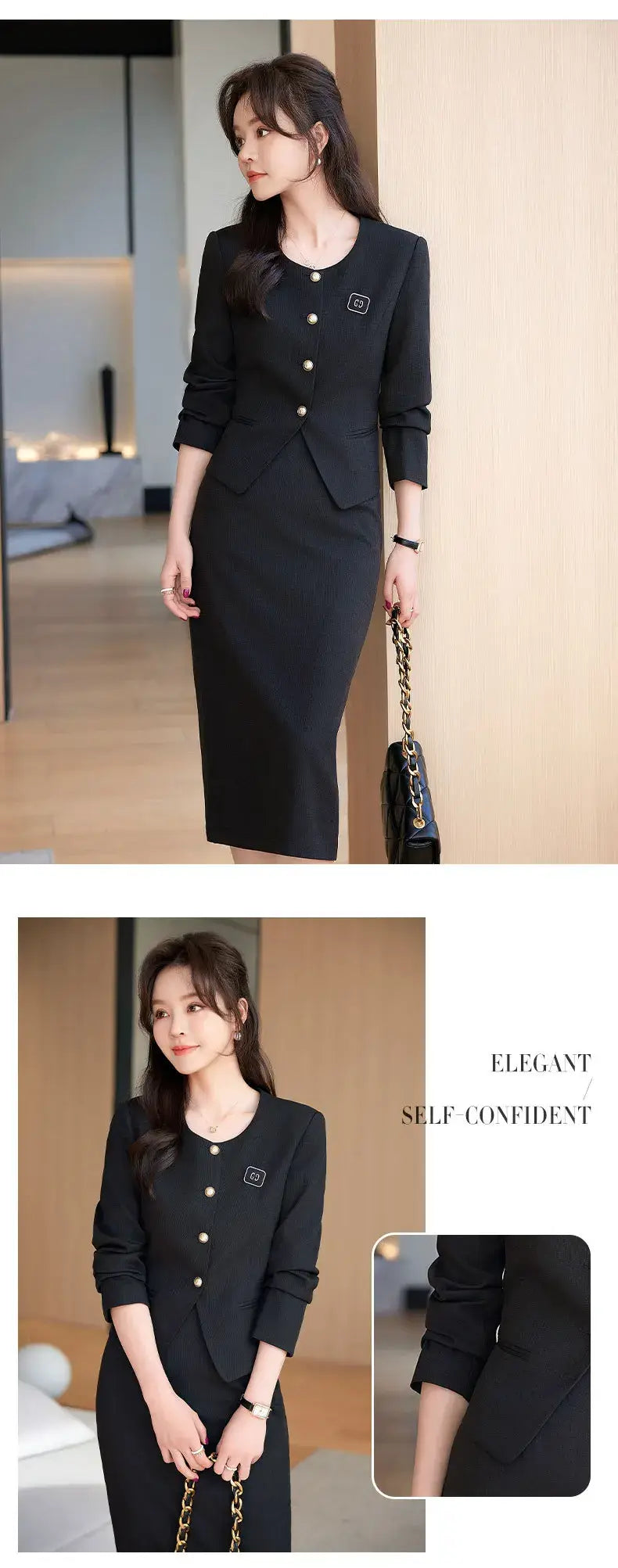 Women Business Work Skirt Suit