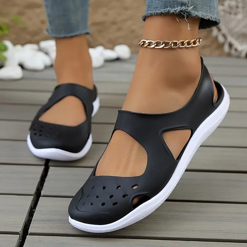 Women Plastic Flat Sandals Casual Espadrilles