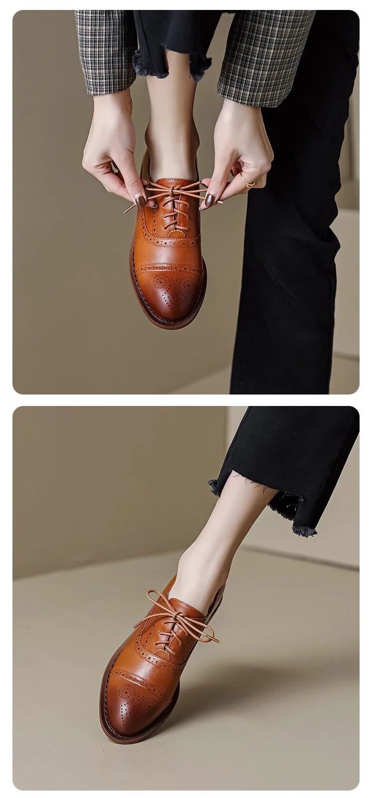 Women Leather Brogues – 2025