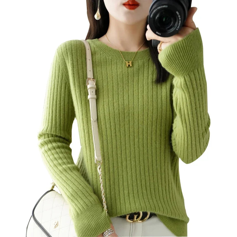 Women's Autumn Stripe Knit Pullover
