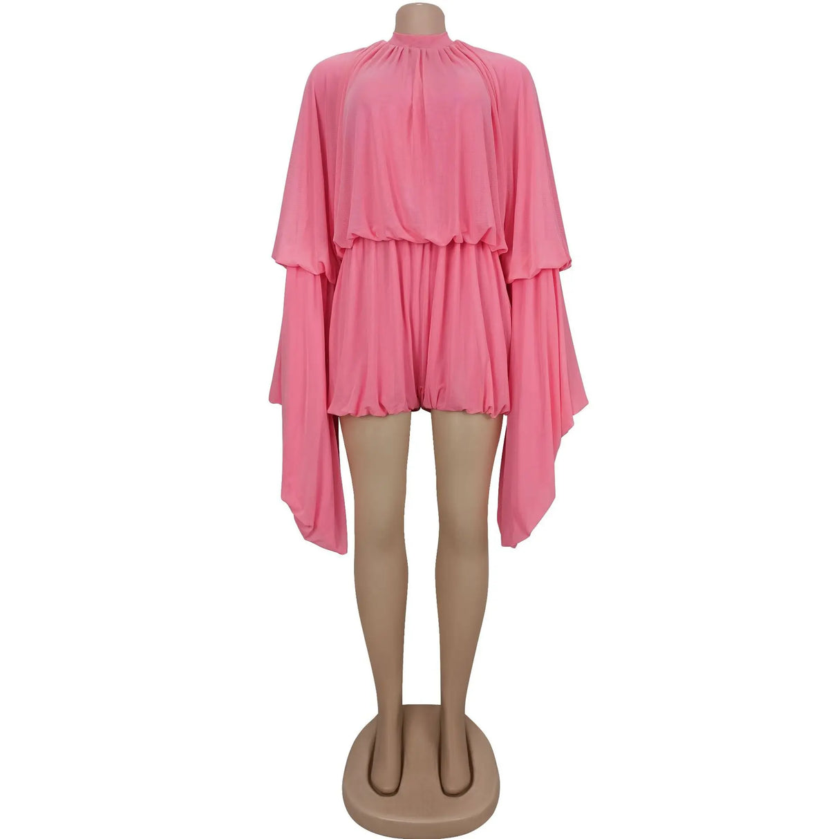 SculptEase™ – Ruched Flare Sleeve Bodycon Jumpsuit (Stretchy, Elegant & Curvy-Fit)