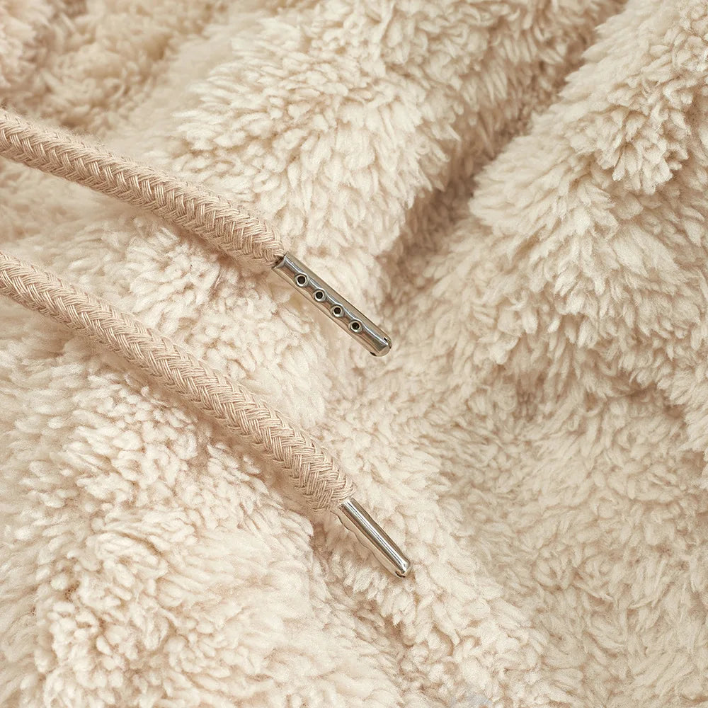 Men Velvet Hooded Pullover Sweater