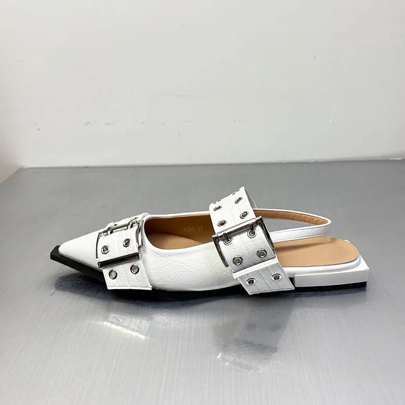 Women Flats – Pointed Toe Slingback Designer Shoes
