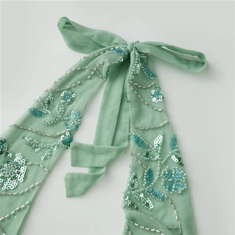 Women Sequin Deep V Tank Top