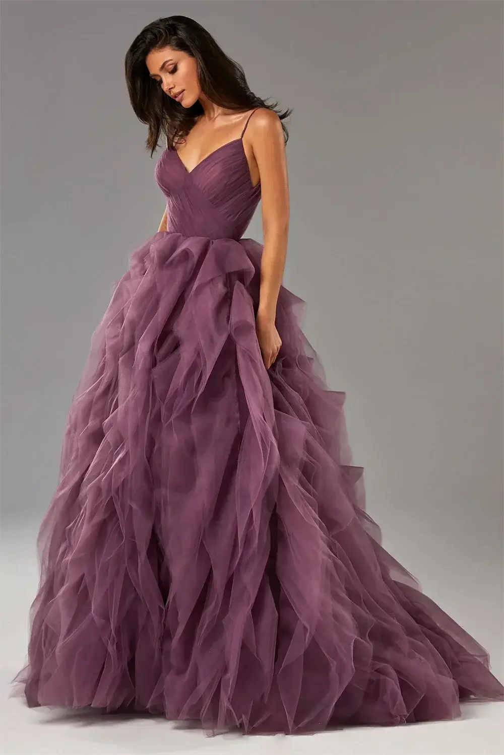 Women Princess Prom Dress Spaghetti Strap Puffy Gown