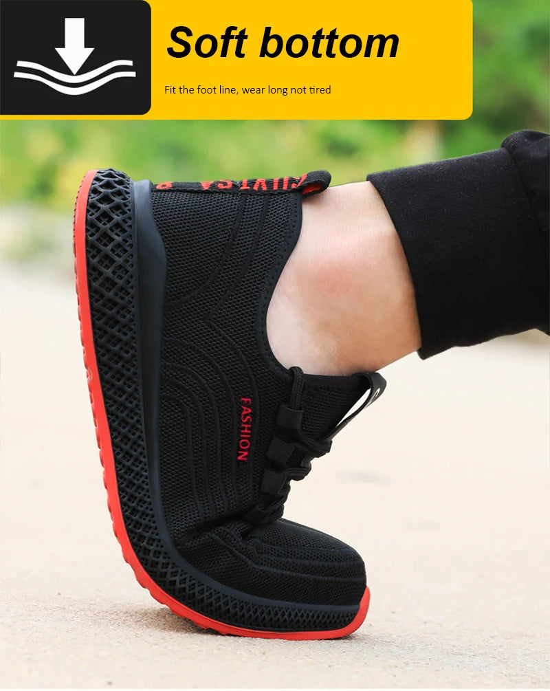 Manlegu Air Mesh Lightweight Safety Sneakers