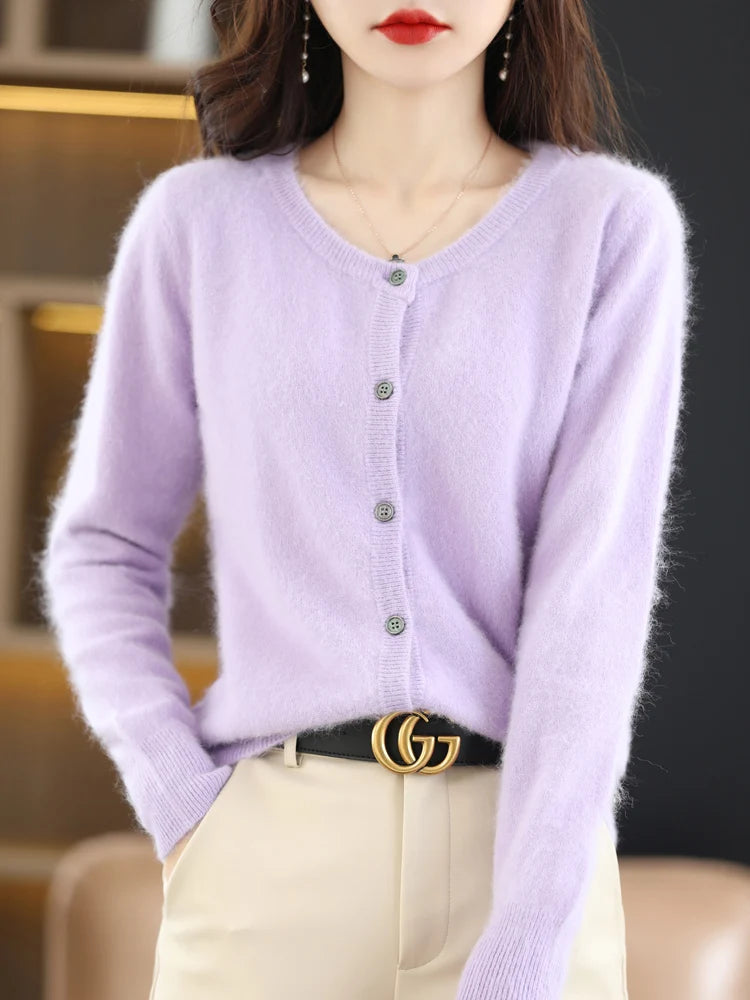Women's Mink Cashmere Knit Cardigan