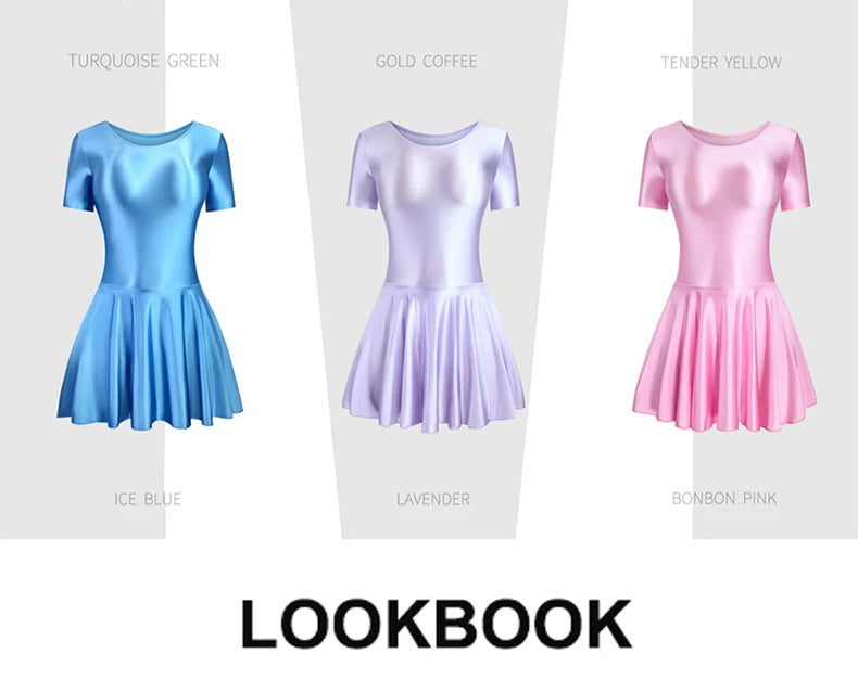 Women Satin Sports Ballet Skirt