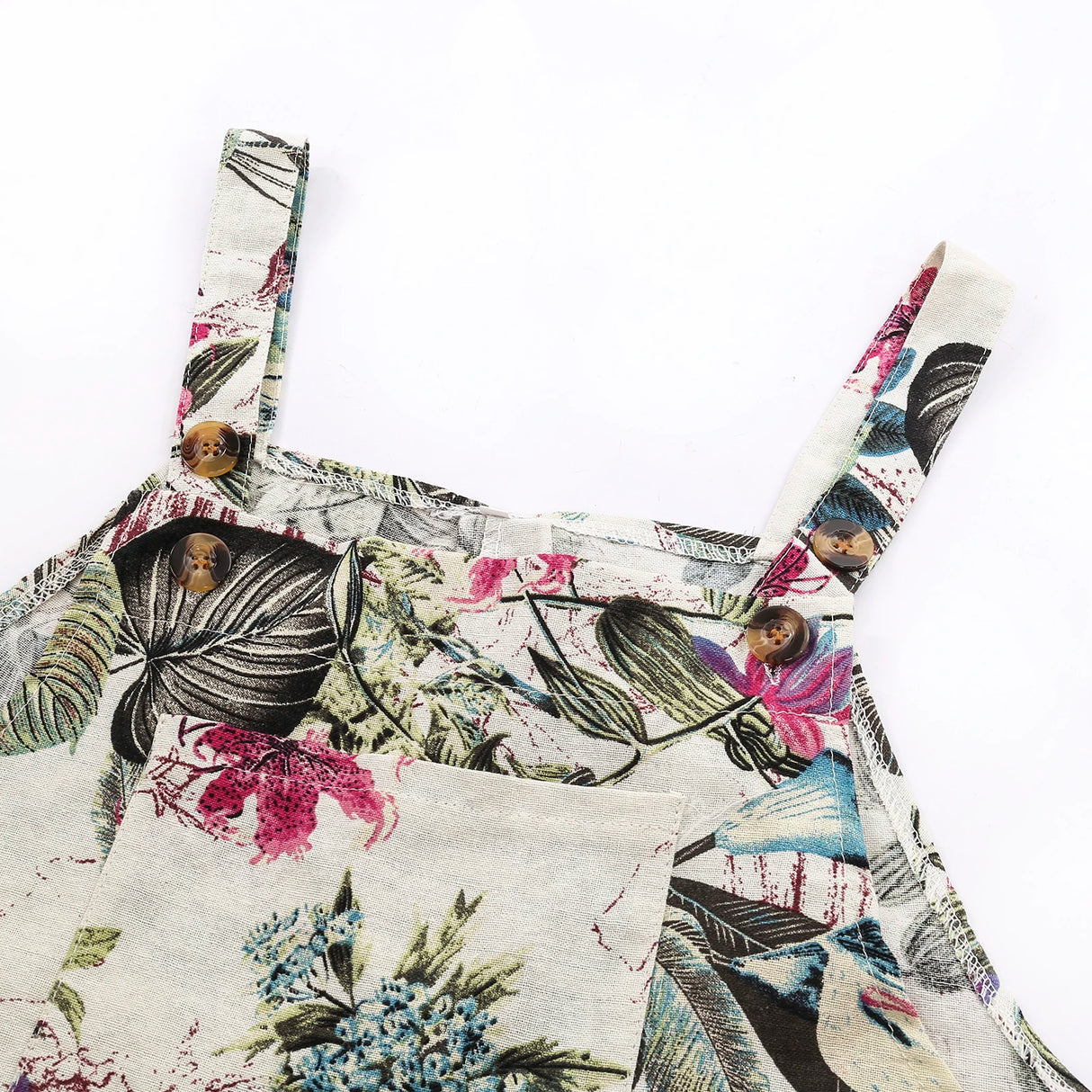 FloraLoom™ – Floral Cotton Linen Jumpsuit (Natural, Breezy & Soft-Touch)