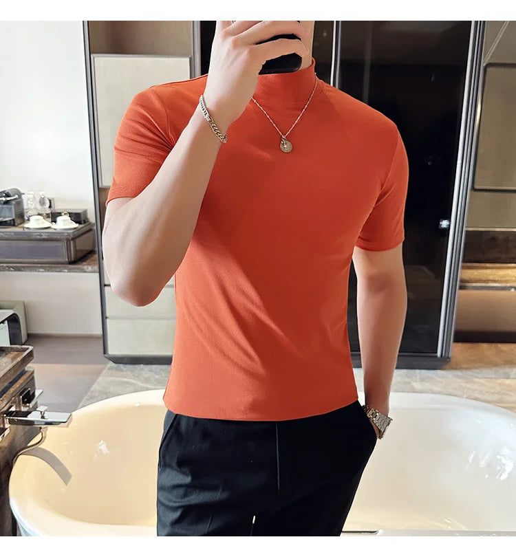 Men Korean Slim Fit Turtleneck Tee