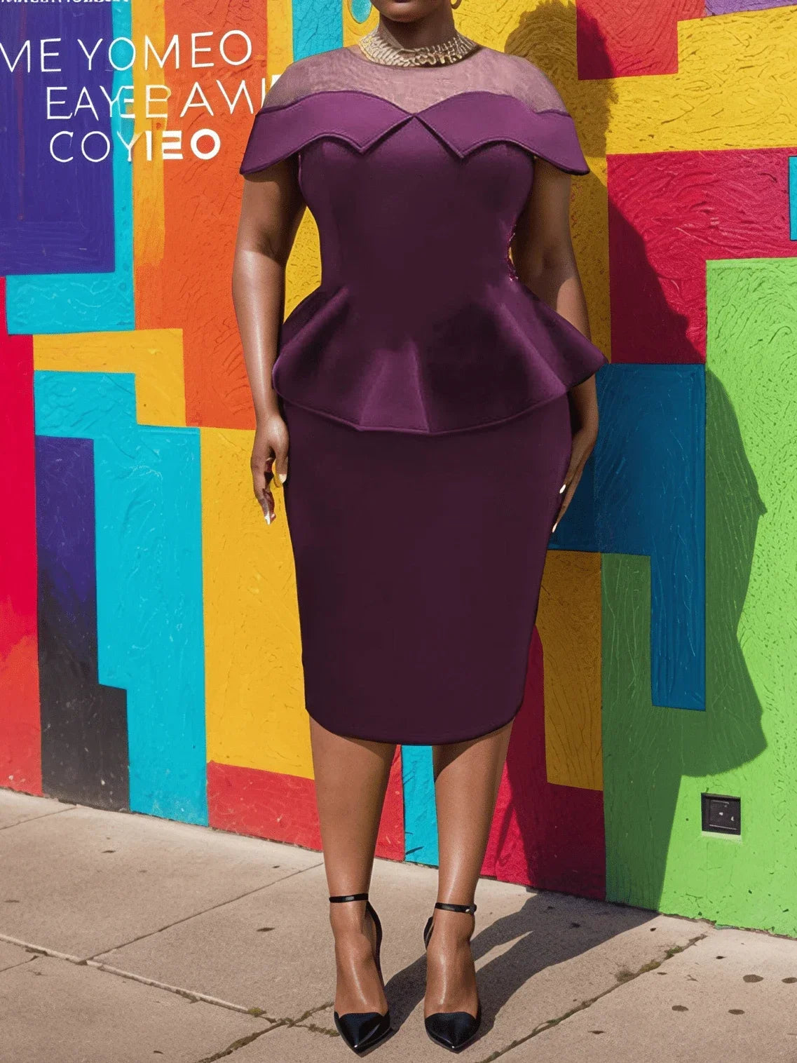 Women Mesh Patchwork Bodycon Dress