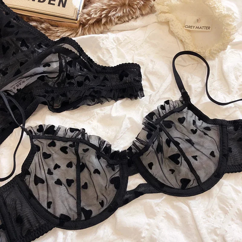 Women Mesh Bikini Lingerie Set