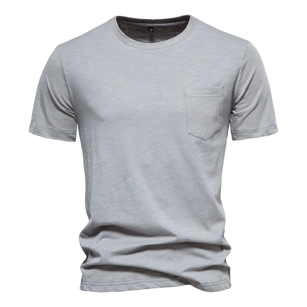 Men Cotton O-Neck Summer T-Shirt